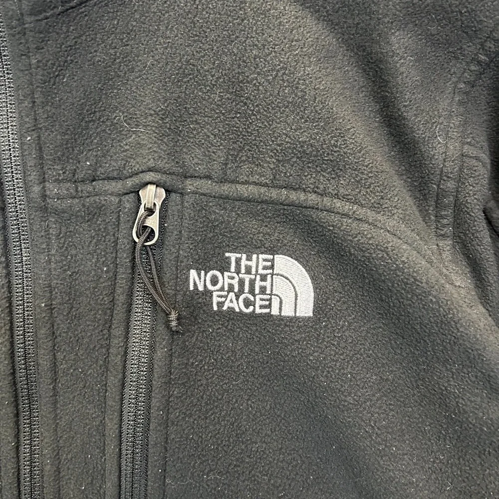 The North Face Fleece Full Zip Jacket Men Black  Pockets Outdoor Hiking - Medium